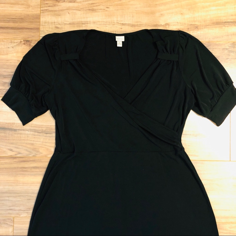 Merona Black Cross Neck Stretch Career Dress